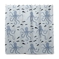thumbnail image 2 of Yayeee Shower Curtain with Hooks 72"x72" Waterproof Fabric Bathroom Hanging Decor, Blue Octopus Pattern, 2 of 5