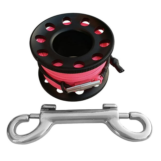 Bobine de Bobine de Plongée 15m Ligne Double Extrémité - Noir, comme Décrit
