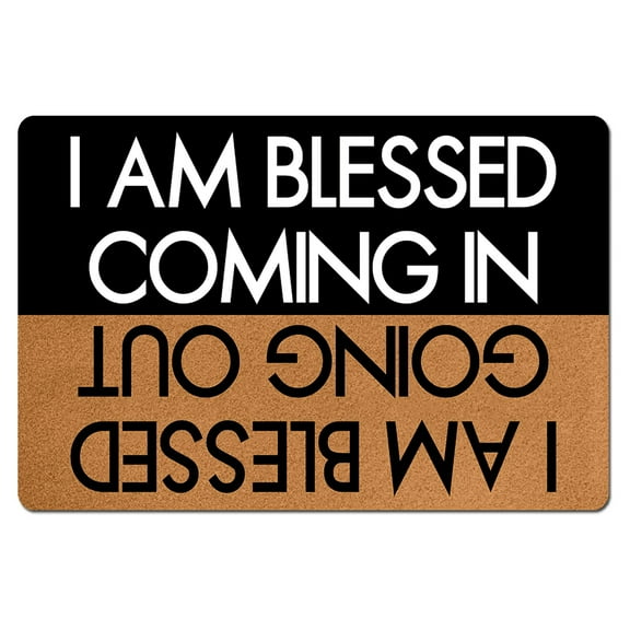 IFHUH I Am Blessed Coming in I Am Blessed Going Out Doormat Home and Office Decorative Indoor/Outdoor/Kitchen Mat Non-Slip Rubber 30"(L) by 18"(W)