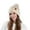 1-Beige5306, variant on XIAOCHA Women’S Pom‑Pom Beanie,Knit‑Rib Fall‑Winter Outdoor Toque,Black