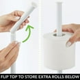 thumbnail image 4 of mDesign Steel Standing Modern Toilet Paper Holder Dispenser - White, 4 of 7