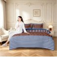 thumbnail image 5 of Manfei Rustic Check 7-Piece King Bedding,Minimalism Polka Dot King Bed in a Bag,Brown Blue,Navy Blue Reversible, 5 of 7