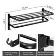 thumbnail image 4 of 24in Wall Mounted Foldable Towel Rack Bathroom Towel Shelf Towel  Holder Storage Organizer for Bathroom & Lavatory, 4 of 8