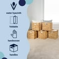 thumbnail image 3 of happimess BSK2004A-SET5 Bryce 10.63" Classic Farmhouse Handwoven Hyacinth Collapsible Storage Cube Baskets with Handles, Natural (Set of 5), 3 of 7