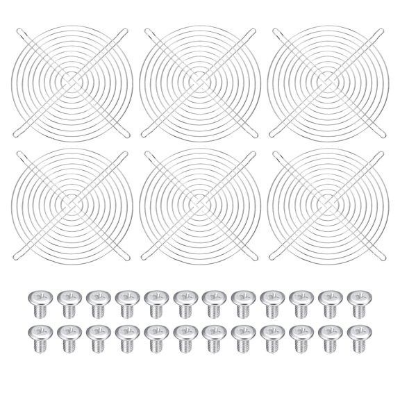 6 Pcs 200mm Fan Finger Grill Metal Ventilation Grill Cover with Screws, Silver