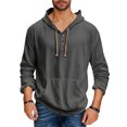 thumbnail image 2 of Men's Casual Loose Fit Long Sleeve Hooded Sweatshirt with Pocket, Spring Fall Everyday Comfort Top,Dark Gray,M, 2 of 4