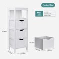 thumbnail image 2 of Bathroom Floor Cabinet, Wooden Storage Cabinet with 3 Drawers and Open Shelf, Multifunctional Side Organizer Rack Stand Table, White, 2 of 7