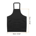 thumbnail image 2 of Uxcell Plain Bib Aprons Washable Aprons Kitchen Cooking Aprons Polyester Art Aprons with 2 Pockets Black, 2 of 5