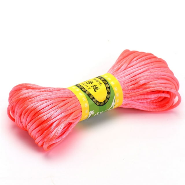 20m 2.5mm Mix Color Nylon Black Rattail Satin Chinese Knotting Silk Macrame Cord Beading Braided Shamballa String Thread HK198