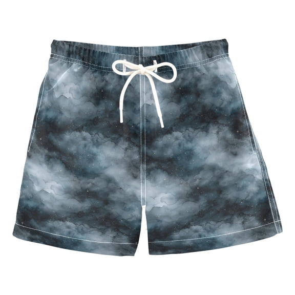 FORMRS Boys Swim Trunks Quick Dry Mesh Lining Beach Boardshorts, Sizes XS-XL, Watercolor Sky Pattern