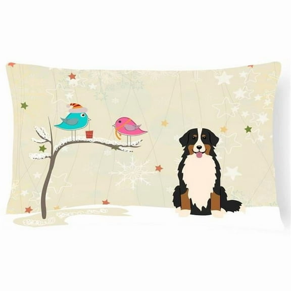 Carolines Treasures BB2508PW1216 Christmas Presents between Friends Bernese Mountain Dog Canvas Fabric Decorative