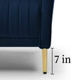 thumbnail image 3 of mayceyee Modern Accent Single-seat Sofa, Fabric Velvet Solo Sofa with Armrests, Comfy Upholstered Leisure One-person Sofa Armchair for Bedroom Living Room, Navy Blue, 3 of 12