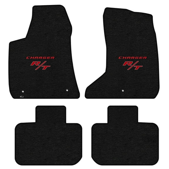 Lloyd Mats LogoMat Custom-Fit 4PC Carpet Floor Mats for 2011-2023 Dodge Charger AWD, Charcoal