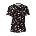 thumbnail image 5 of Wukai Space Rocket Print Men's Short-Sleeved Mesh T-Shirt,Quick-Dry Short Sleeve Workout T-Shirt-, 5 of 8