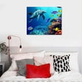 thumbnail image 3 of Chilfamy Canvas Wall Art Picture 20x16in for Living Room Bedroom Colorful Fish Coral Dolphin Ocean 20x16in, 3 of 3