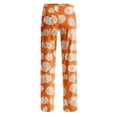 thumbnail image 5 of QWKLEAJ Halloween Pajama Pants Women Adult Loose Lounge Sleepwear Pumpkin Ghost Print Elastic Waist Comfortable Holiday Party Nightwear Cozy Long Trousers Festive Autumn Winter Home Wear, 5 of 9