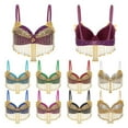 thumbnail image 3 of Womens Belly Dance Tops Party Clubwear Beaded Tassels Bra Halloween Performance Costumes, 3 of 7