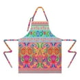 thumbnail image 2 of Colorful Pioneer Flower Pattern Apron-Garden Aprons for Women with Pockets-Cotton Linen Waterproof Kitchen Cooking Gardening Aprons Adjustable for Kitchen,Cooking,BBQ and Salon 33x27 Inch, 2 of 7