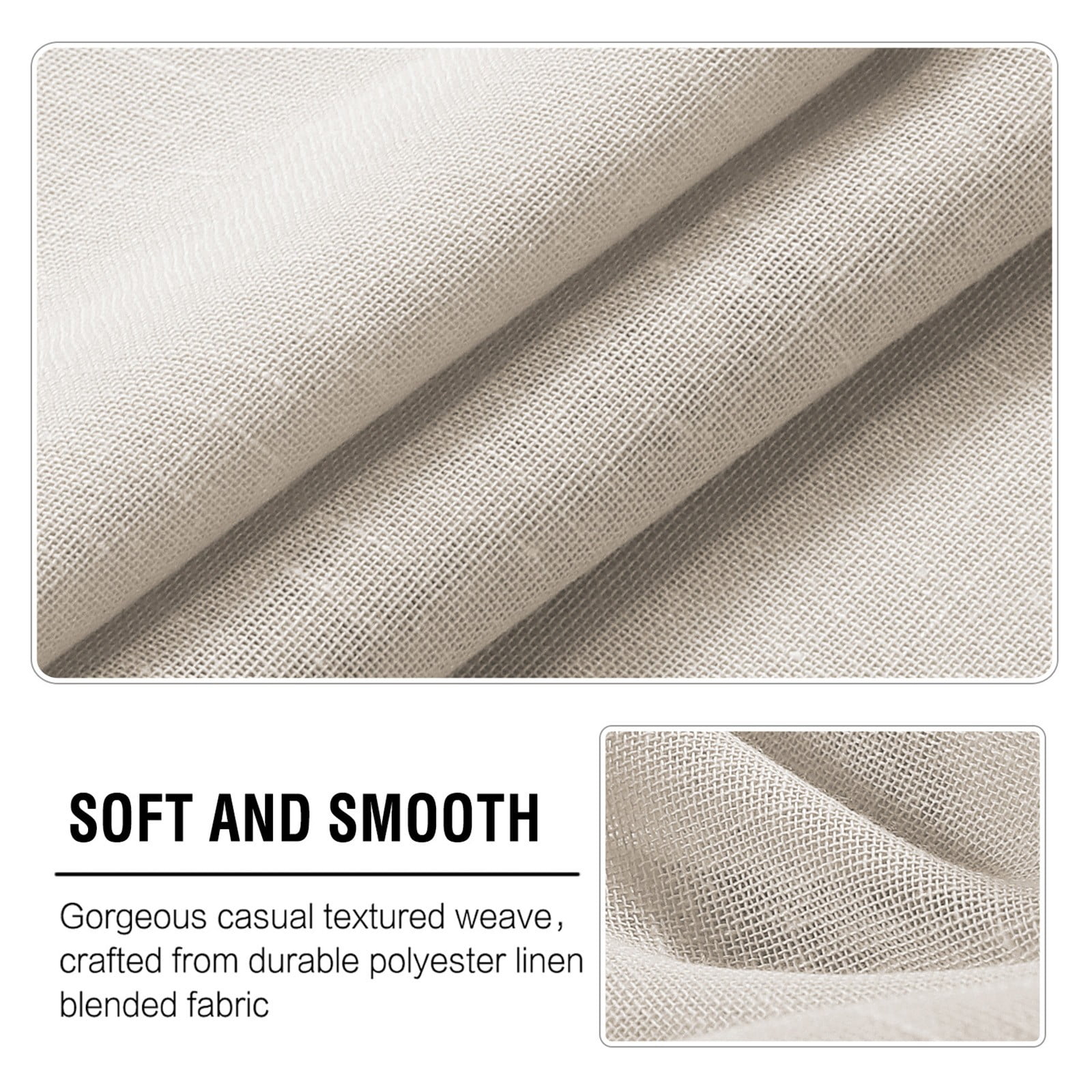 2 Curtains Linen Sheer Curtains 63 Inch Length Semi Sheer Curtains Silver Linen Curtain Panels for Living Room/Bedroom Light Filtering Curtains 2 Panels