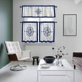 thumbnail image 4 of Blue Compass Nautical Kitchen Curtains Sets for Windows 36 Inch Length, Coastal Abstract Art Retro Rod Pocket Window Treatments Tier Curtains and Valances Set for Bedroom/Bathroom, 4 of 8