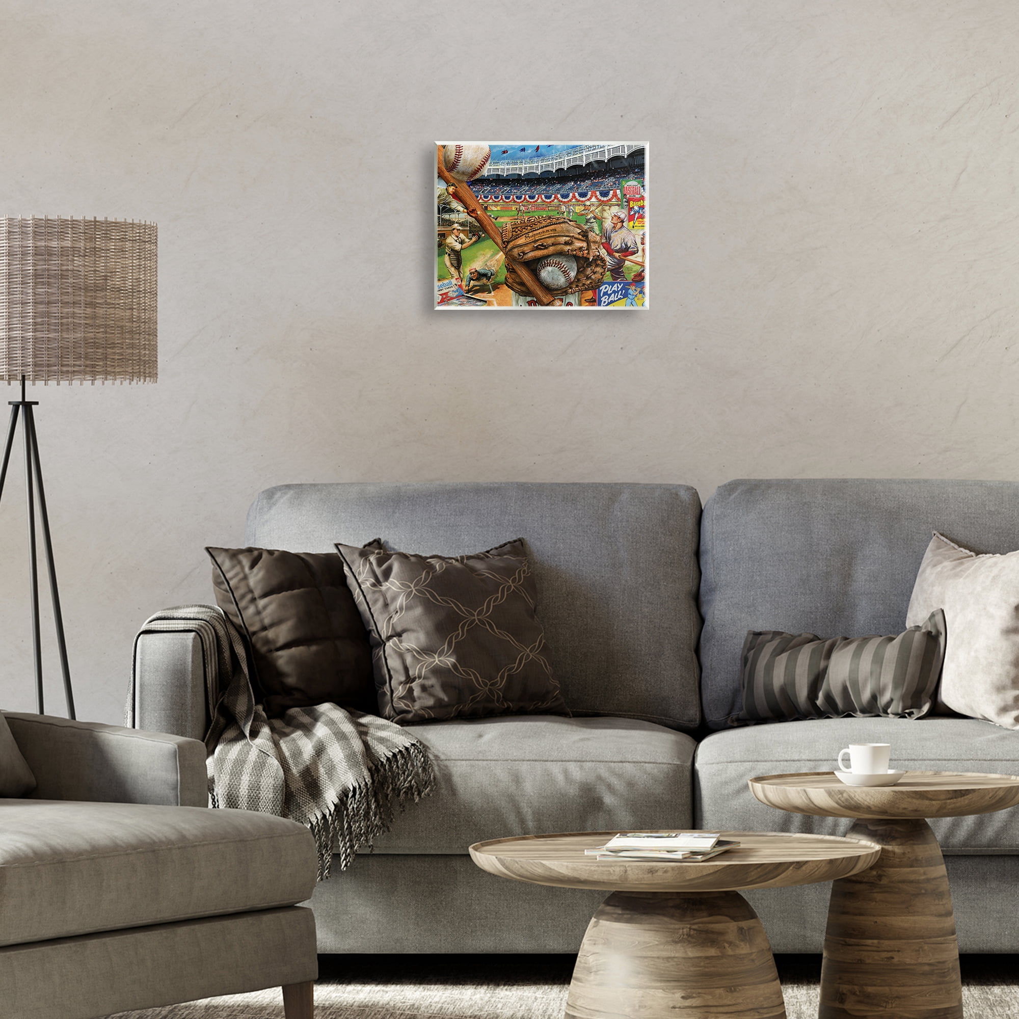 Stupell Industries Baseball Sports Collage Sports Painting Unframed Art Print Wall Art, 14 x 11