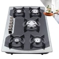 thumbnail image 3 of WUZSTAR 5 Burners Built-in Gas Cooktop,Stainless Steel Gas Hob Stove Automatic Pulse Ignition Countertop Stove, 3 of 9