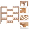 thumbnail image 4 of 9 Tier Plant Display Stand Shelf Rack Flower Planter Potted Shelving Rack Bamboo Wood Storage Shelving Rack Compact Bathroom Shelf Freely Combination for Indoor Outdoor, 4 of 8