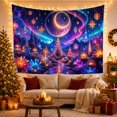 thumbnail image 3 of Cosmic Night Landscape with Glowing Crescent Moon and Enchanted Forest, Dreamy Fantasy for Space Lovers, Celestial Wall Art Decor, Halloween Gift Tapestry Wall Hanging for Bedroom and Living Room, 3 of 7