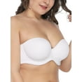 thumbnail image 3 of Deyllo Women's Strapless Push Up Full Cup Plus Size Underwire Padded Bra, White 36A, 3 of 16