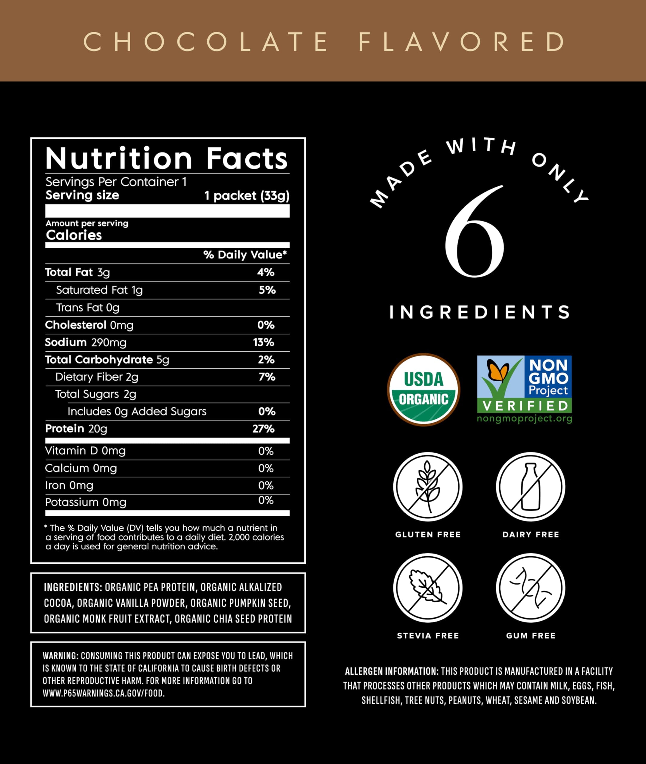 Truvani Vegan Pea Protein Powder | Chocolate | 20g Organic Plant Based Protein | 10 Travel Packets | Keto | Gluten & Dairy Free | Low Carb | No Added Sugar