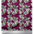 thumbnail image 1 of Soimoi Georgette Viscose Fabric Leopard Skin,Leaves & White Flower Floral Fabric Prints by Yard 42 Inch Wide, 1 of 1