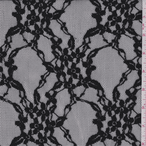Black Floral Lattice Lace, Fabric By the Yard - Walmart.com