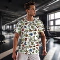 thumbnail image 3 of Wukai Multicolored Butterflies Print Men's Short-Sleeved Mesh T-Shirt,Quick-Dry Short Sleeve Workout T-Shirt-X-Small, 3 of 8