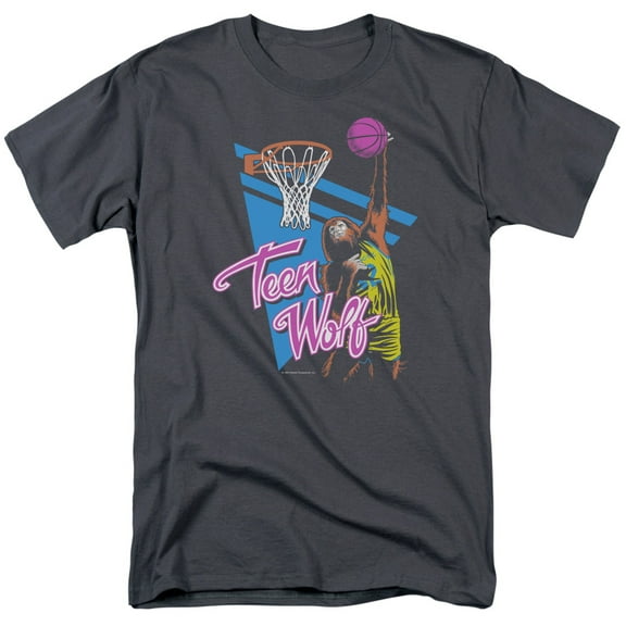 Teen Wolf Slam Dunk Adult 18/1 T-Shirt Charcoal