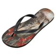 thumbnail image 2 of YAZAOOSummer Flip Flops Creatively Cat with Poinsettias Simple Beach Sandals, 2 of 8