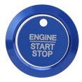thumbnail image 2 of Engine Push Button Cover, Durable Blue Aluminum Alloy Anti Wear Ignition Button Trim  For Car, 2 of 8