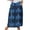 E-c-Dark Blue, variant on Mrat Womens Maxi Skirt Women's Casual Retro Floral Skirts Linen Elastic Waist Pleated Maxi Skirt with Pockets Plus Size Skirts S-289 Dark Blue 5XL