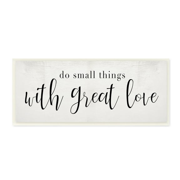 Stupell Industries Do Small Things with Great Love Minimal Quote Wall Plaque, 7 x 17, Design by Daphne Polselli
