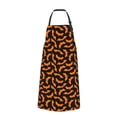 thumbnail image 2 of Pofeuu Halloween Bat Print Waterproof Apron with Pockets Adjustable Cooking Aprons Kitchen Bib for Baking Household Cleaning, 2 of 8