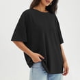 thumbnail image 6 of beishanbush Fall Sales Saving $10 Casual Workout T Shirts Tops Women's Oversized T-Shirt,Half Sleeve Boxy Neck Loose Overcut Shoulders Casual Under $10, 6 of 8