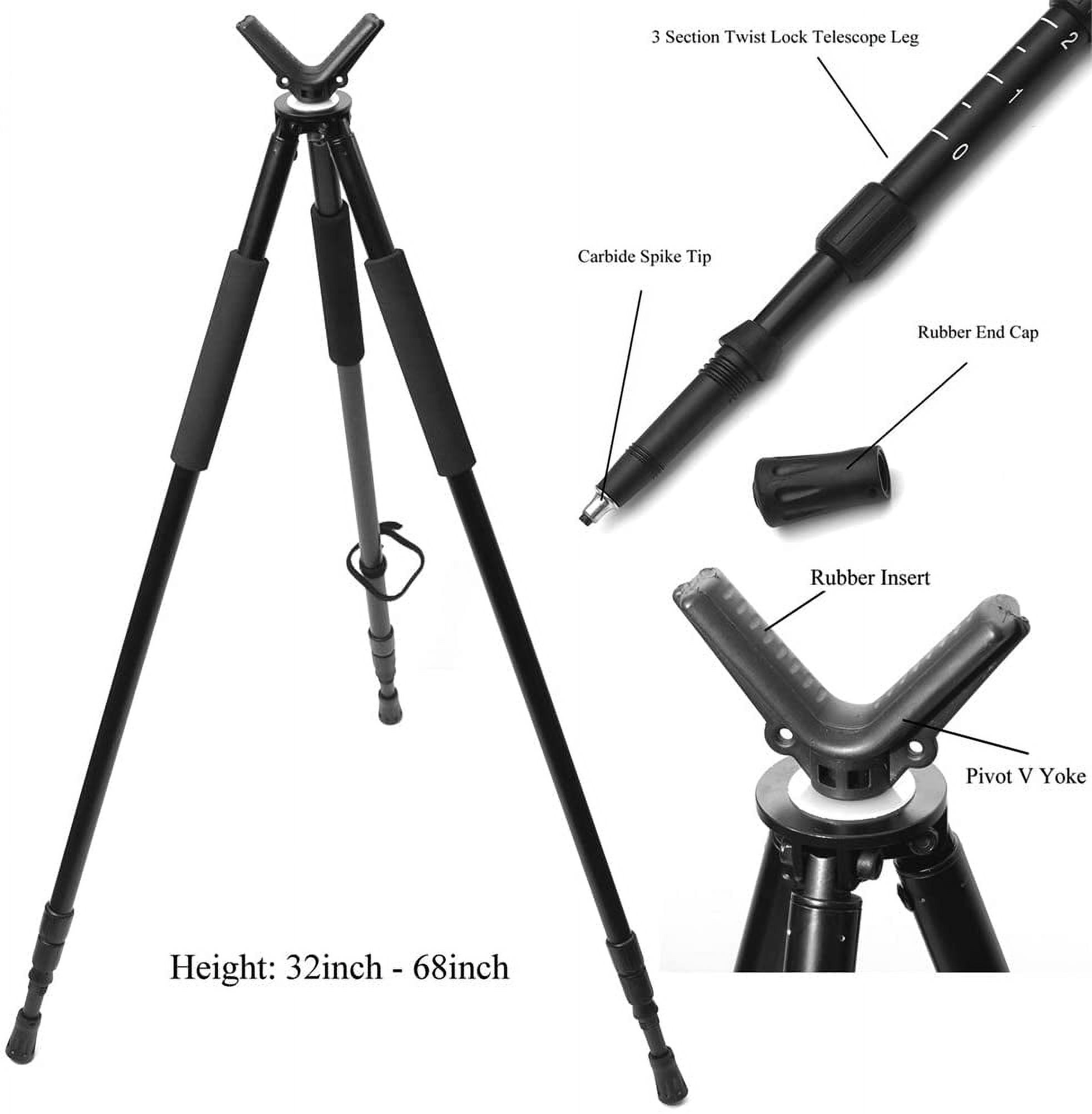 Crossbow Bipod For Hunting Vanguard Quest T62U 3-in-1 Tripod