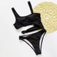 thumbnail image 4 of Augper Women Multi Color Sexy Solid Color High Waist Conjoined Body Swimsuit Bikini, 4 of 8