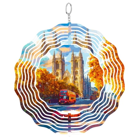 Westminster Abbey London 3D Wind Spinner Metal Kinetic Garden Ornament UK Royal History Gift