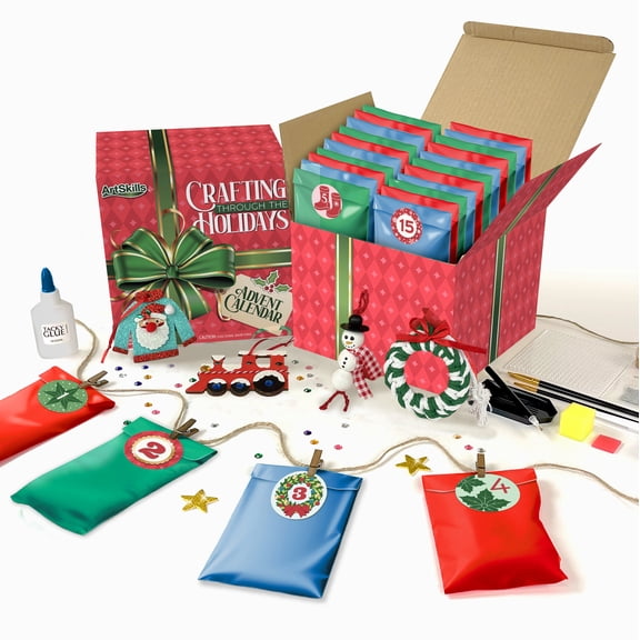 ArtSkills 25 Day Christmas Craft Advent Calendar, Crafting Through the Holidays Arts & Crafts Advent Calendar for Kids