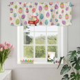 thumbnail image 3 of Valances for Windows Easter Colorful Eggs on Linen Rod Pocket Short Curtain for Bathroom Living Room Bedroom Retro Farmhouse Truck Bunny 1 Panel 54x18in, 3 of 9
