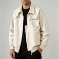thumbnail image 2 of YFNNUP Mens Military Jacket Full Zip and Zipper Safari Field Jacket Multi Pocket Cargo Outdoor Coat Beige,XXXXL, 2 of 7
