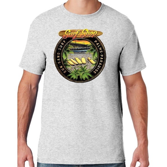 Mens Manu Bay Surf Company CIRCLE SURFING T-shirt, XL Ash Grey