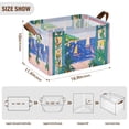 thumbnail image 7 of Yayeee Foldable Storage Basket for Shelves with Handles Set of 2 Waterproof Cloth Bins, Green Seaside, 7 of 7