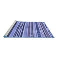 thumbnail image 2 of Ahgly Company Machine Washable Indoor Square Abstract Blue Modern Area Rugs, 3' Square, 2 of 4