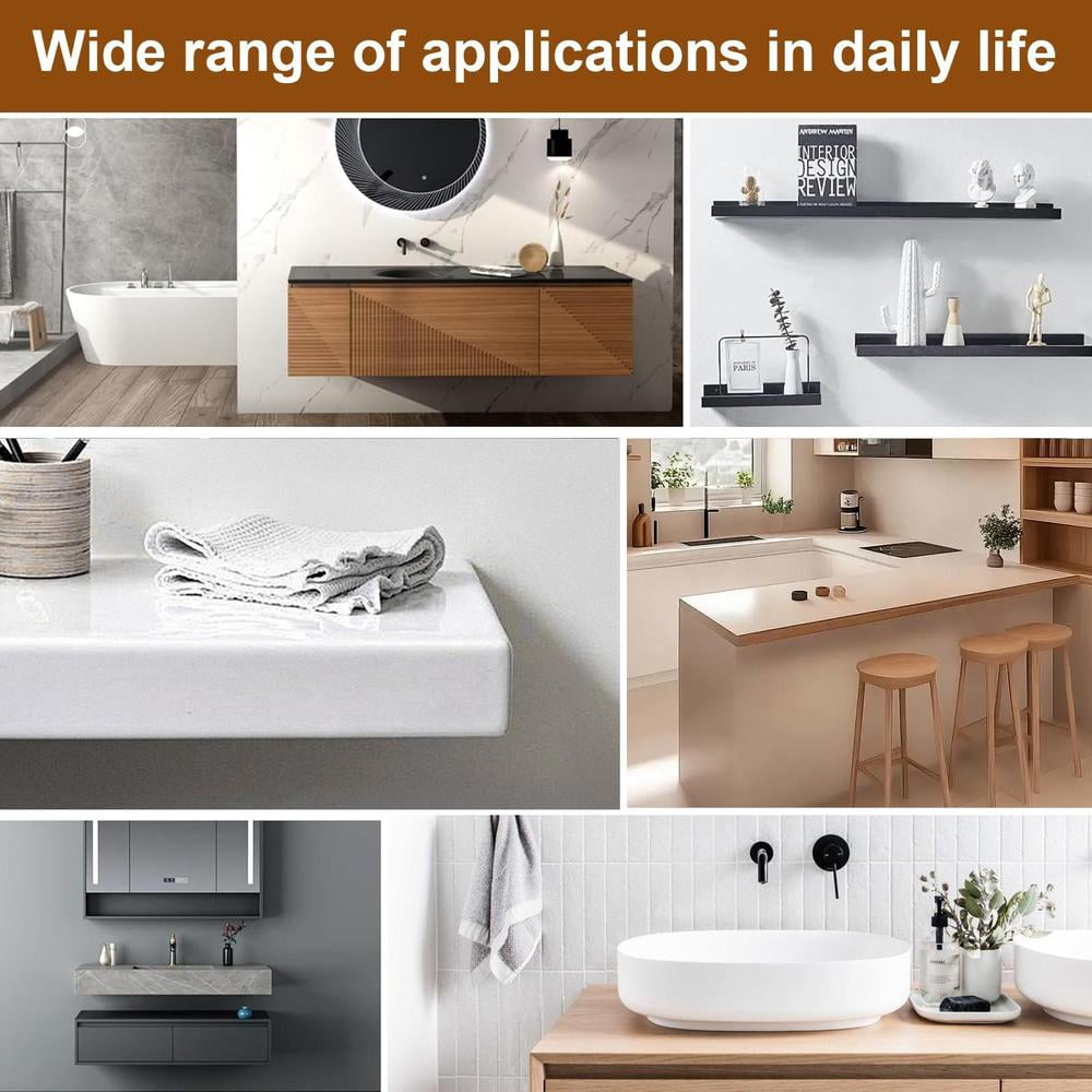 Shelf Brackets 18 inch, 3 Pack Floating Shelf Bracket Heavy Duty for Wood Shelves,Black Metal Wall Shelving Support Brackets Load Capacity for Kitchens, Bathrooms, Bedrooms, Offices